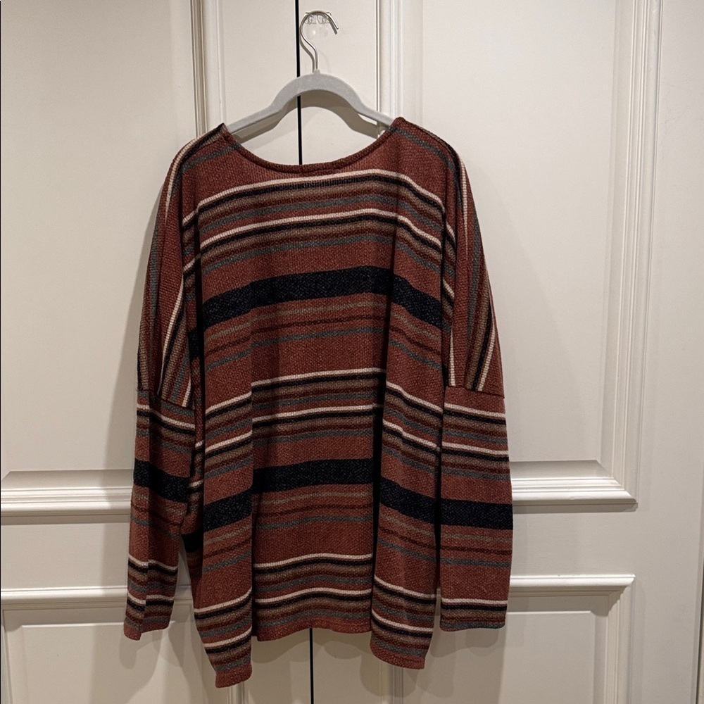 Heimish Cozy & Comfy Lightweight Multicolor V-Neck Sweater-2XL-NWOT - Picture 2 of 7